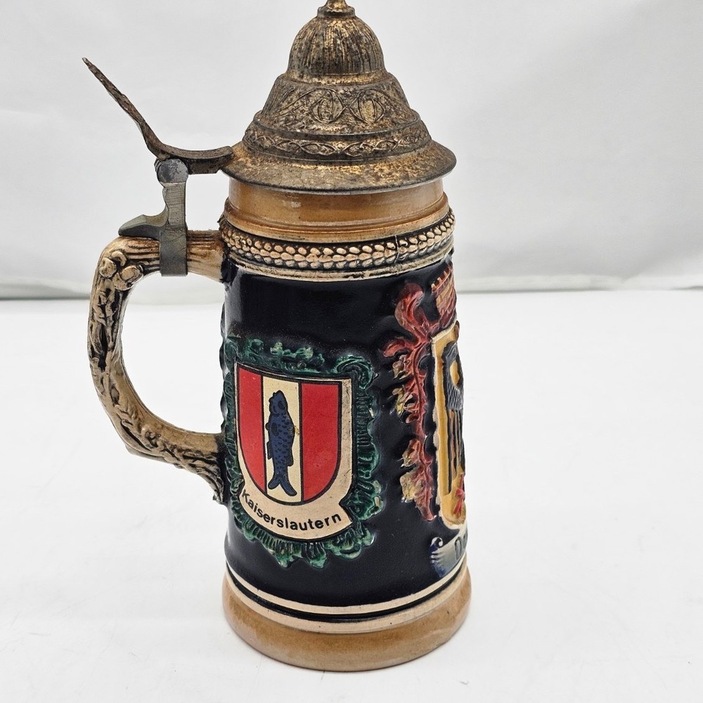 Beer Stein Unisex 0.5L Blue Excellent West Germany Ramstein Crest Oktoberfest